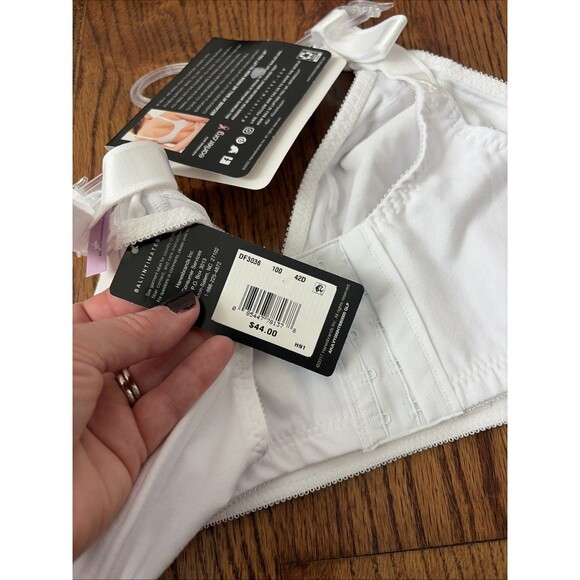 Bali 42D Bra Cotton White Stretch Wirefree Classic Support DF3036 Back Smoothing - Picture 5 of 5